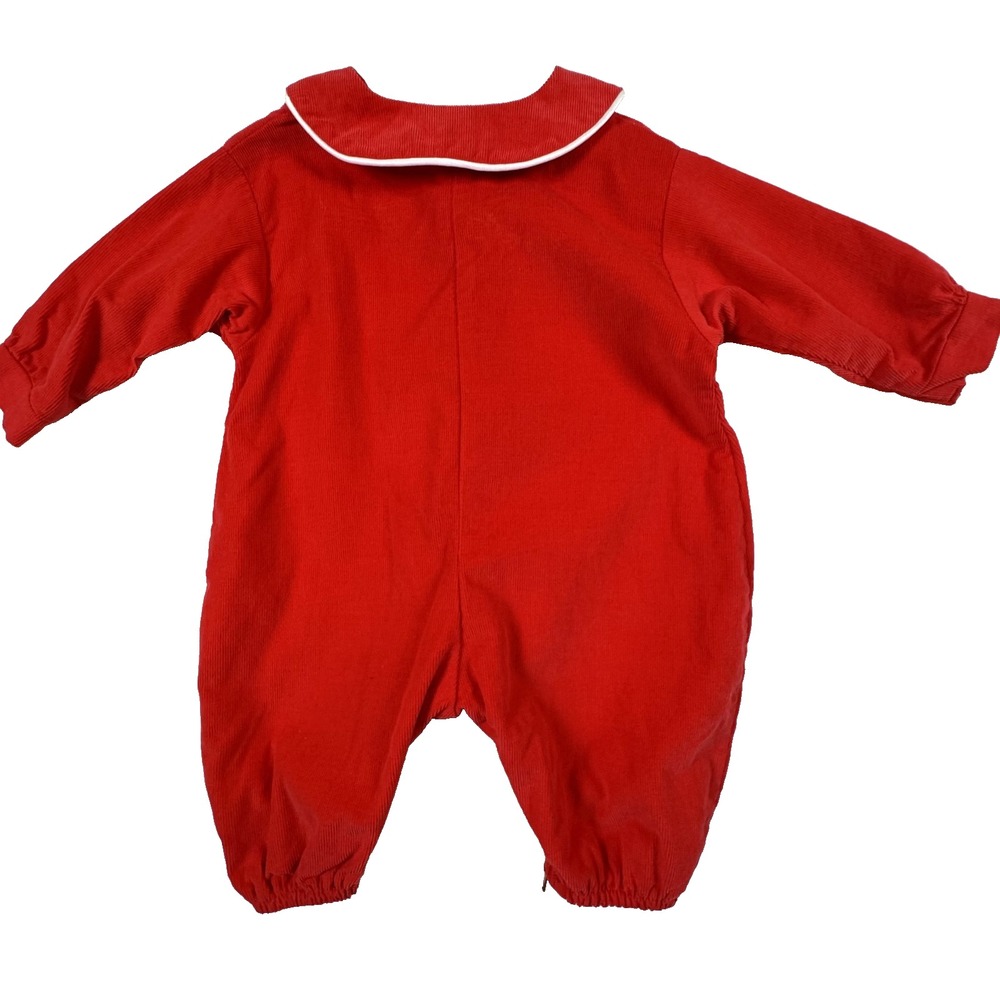 Vintage Funtasia Too Dallas 3 Mo Red 100% Cotton Made in USA One Piece Christmas - Picture 2 of 9